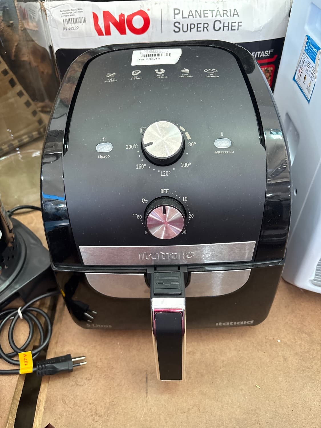 FRITADEIRA AIR FRYER 5 LITROS COM CESTA ANTIADERENTE REMOVÍ - 1