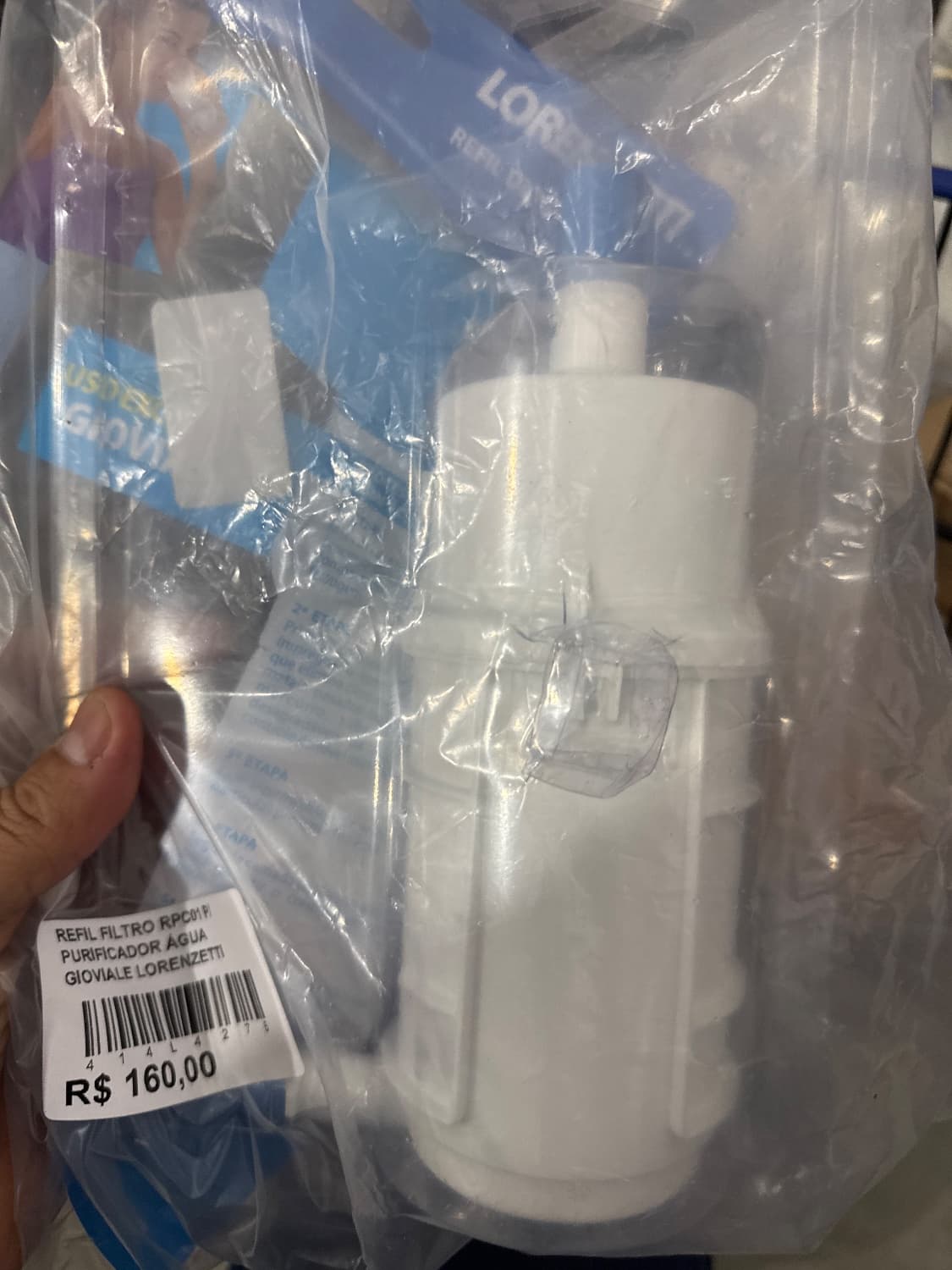 REFIL FILTRO RPC01 P/ PURIFICADOR ÁGUA GIOVIALE LORENZETTI - 1