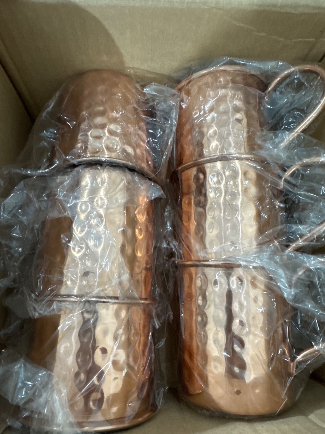 KIT COM 6 CANECA MOSCOW MULE COBRE MARTELADA 580ML ROSE GOLD - 1